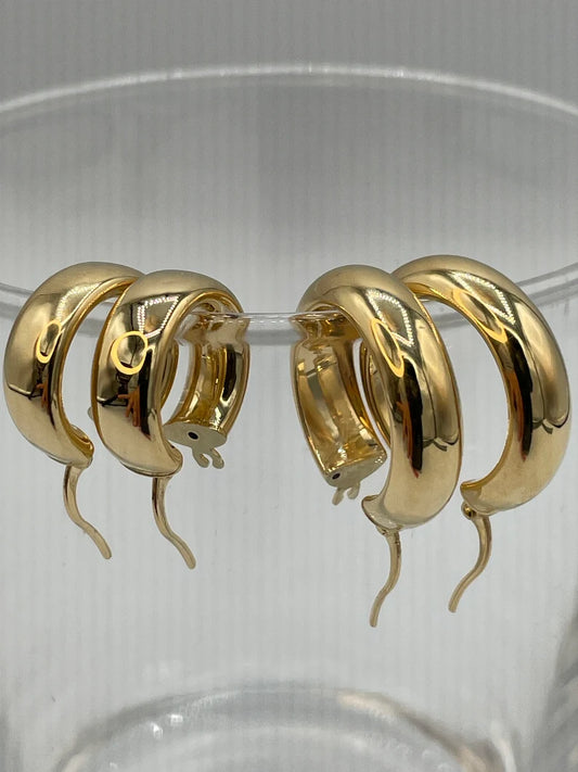 18K Real Gold Thick Hoop Earrings, Chunky Hoops, Polished Chunky Gold Hoop Earrings, Hoops for Women,18K Gold Hoop Earrings Gift for Her.