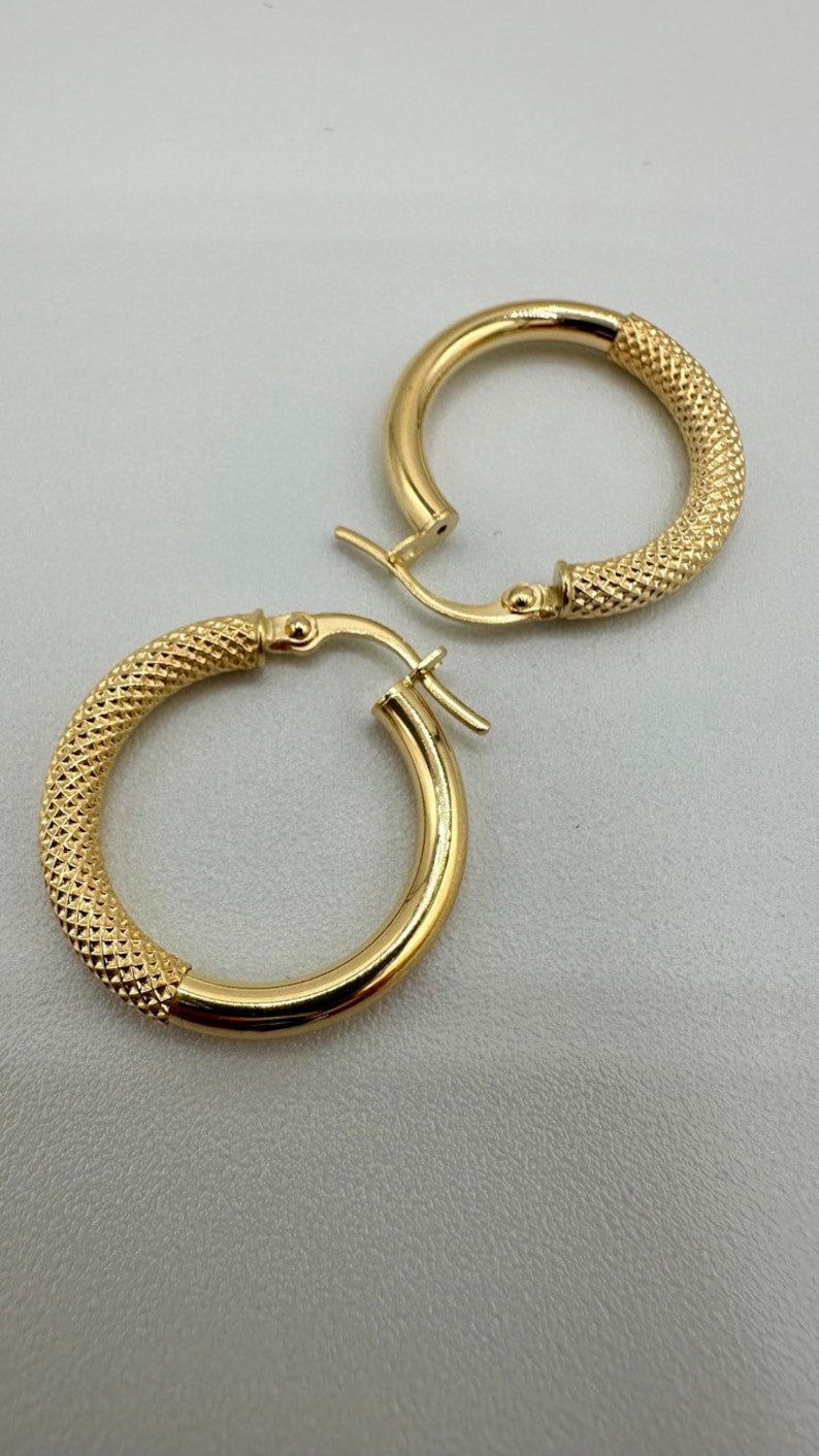 18K Real Gold Thick Hoop Earrings, Chunky Hoops, Polished Chunky Gold Hoop Earrings, Hoops for Women,18K Gold Hoop Earrings Gift for Her!