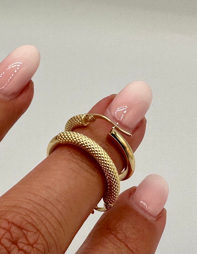 18K Real Gold Thick Hoop Earrings, Chunky Hoops, Polished Chunky Gold Hoop Earrings, Hoops for Women,18K Gold Hoop Earrings Gift for Her!