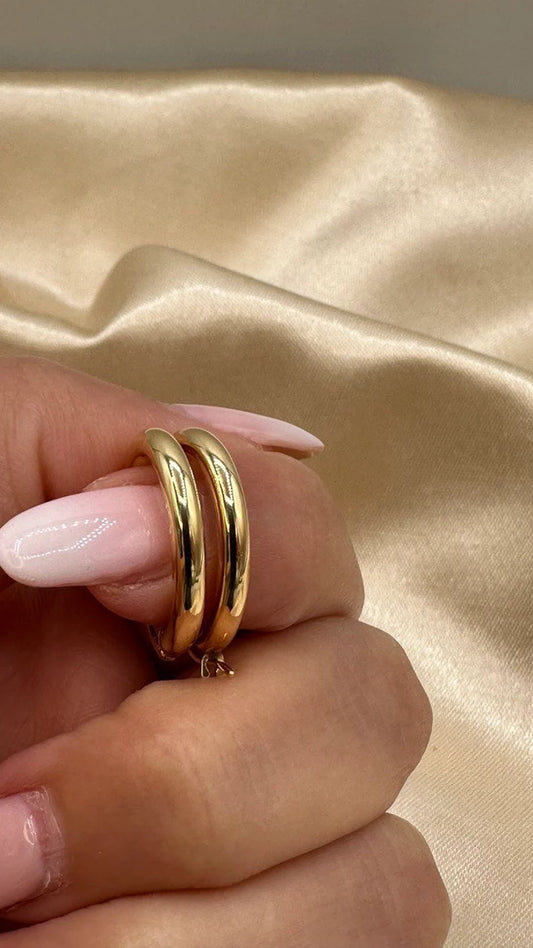 18K Gold Hoop Earrings,Real Gold, Latch back Closer,. A Must-Have Style! ClasAsic Staple! A Perfect Gift For Every Ceremony!