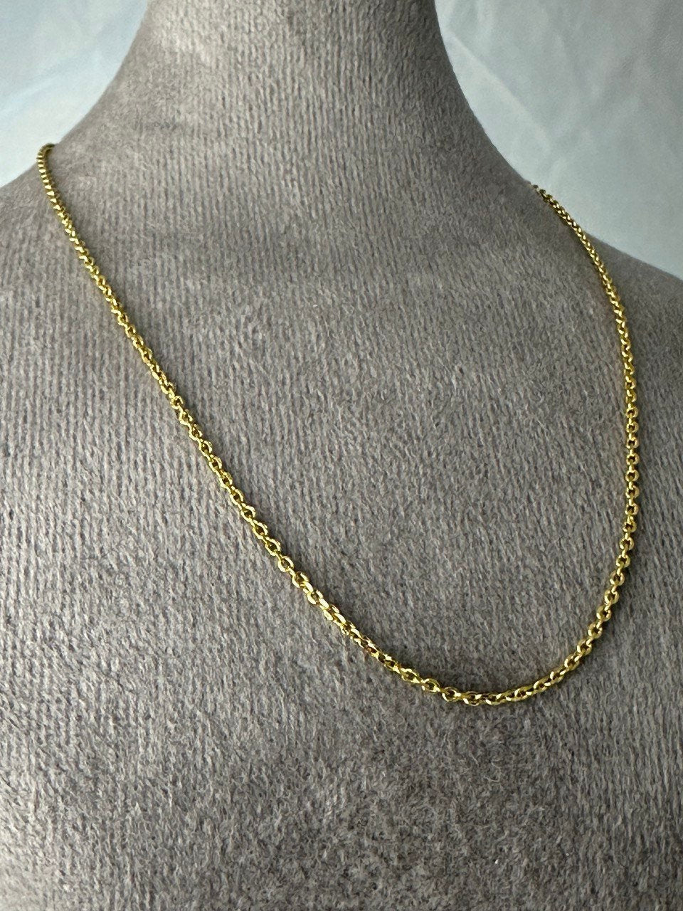 18k Real GOLD CABLE SOLID chain, Real Gold, Christmas Gift ,Solid 18k Gold ,Yellow gold ,unisex Gift ,Birthday Gift, anniversary Gift.