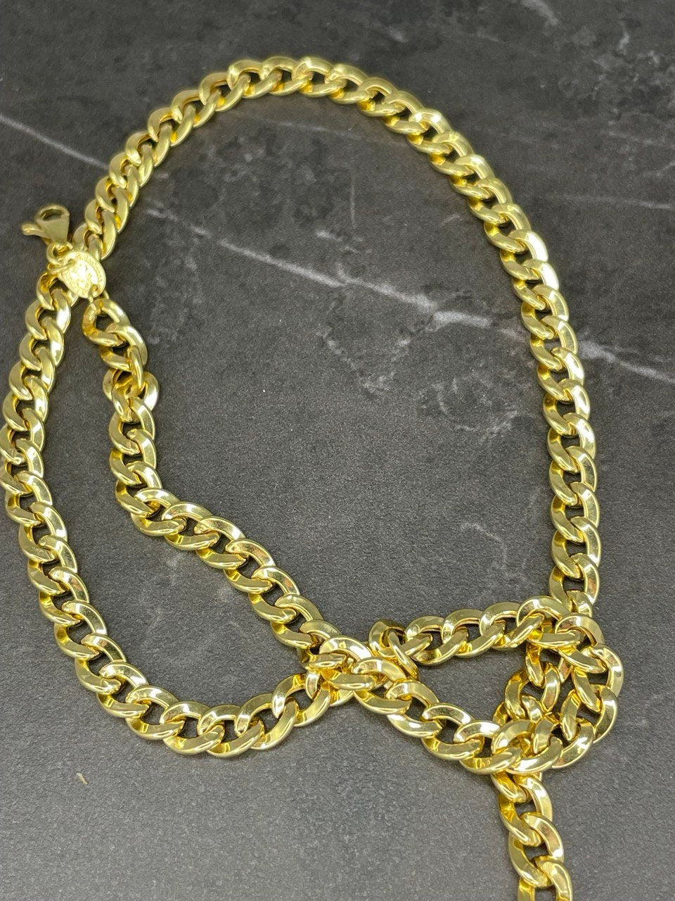 18K REAL GOLD CURB Link Necklace (5.5MM) ,18K Gold Curb, Christmas Gift, Birthday Gift, Anniversary Gift, Ladies Gift,For Her,For Him.