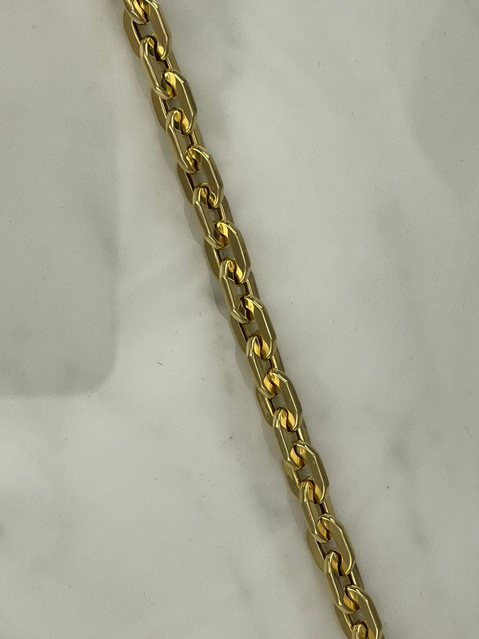 18k Gold Bracelet Cable Parallel (6MM) 8",Real Gold Cable Bracelet, Christmas Gift, Birthday Gift, Anniversary Gift, For her, For Him.