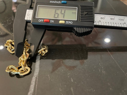 18k Gold Bracelet Cable Parallel (6MM) 8",Real Gold Cable Bracelet, Christmas Gift, Birthday Gift, Anniversary Gift, For her, For Him.