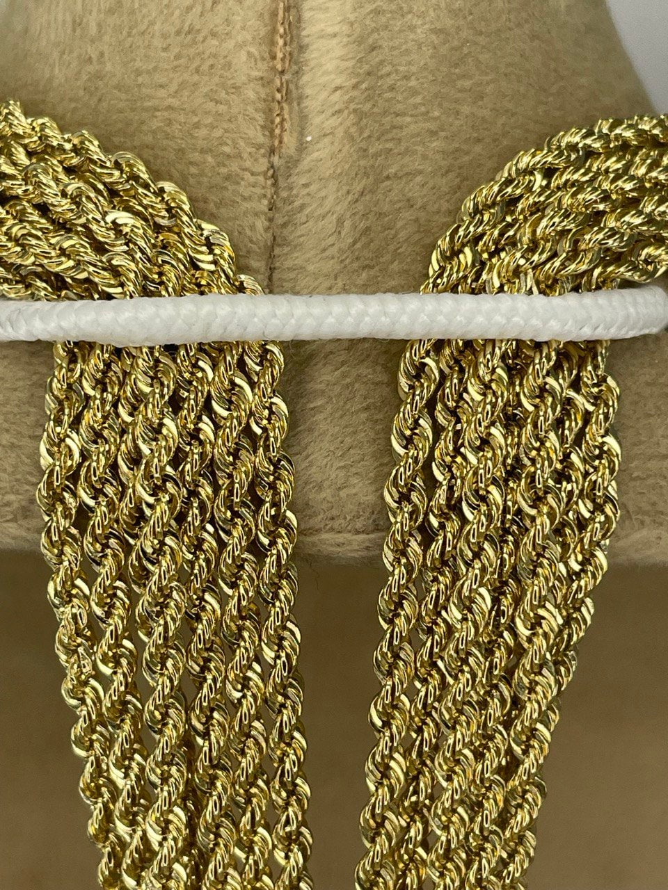 18K GOLD ROPE CHAIN (2.4mm)18' 20" 22" Christmas Gift, Birthday Gift,For Her ,For Him,Real Gold Chain ,Annivarsary Gift.