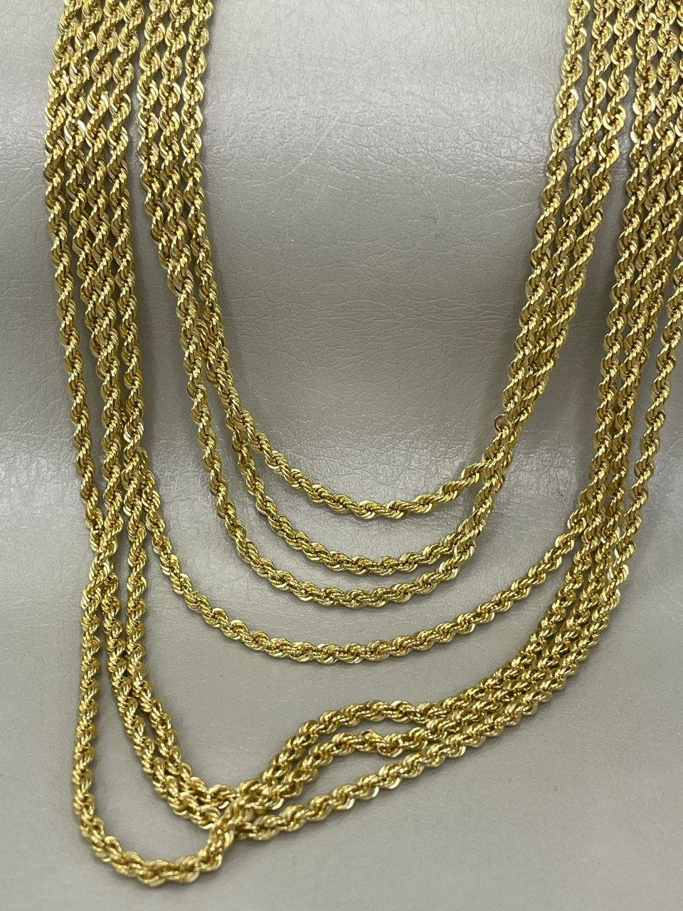 18K GOLD ROPE CHAIN (2.4mm)18' 20" 22" Christmas Gift, Birthday Gift,For Her ,For Him,Real Gold Chain ,Annivarsary Gift.