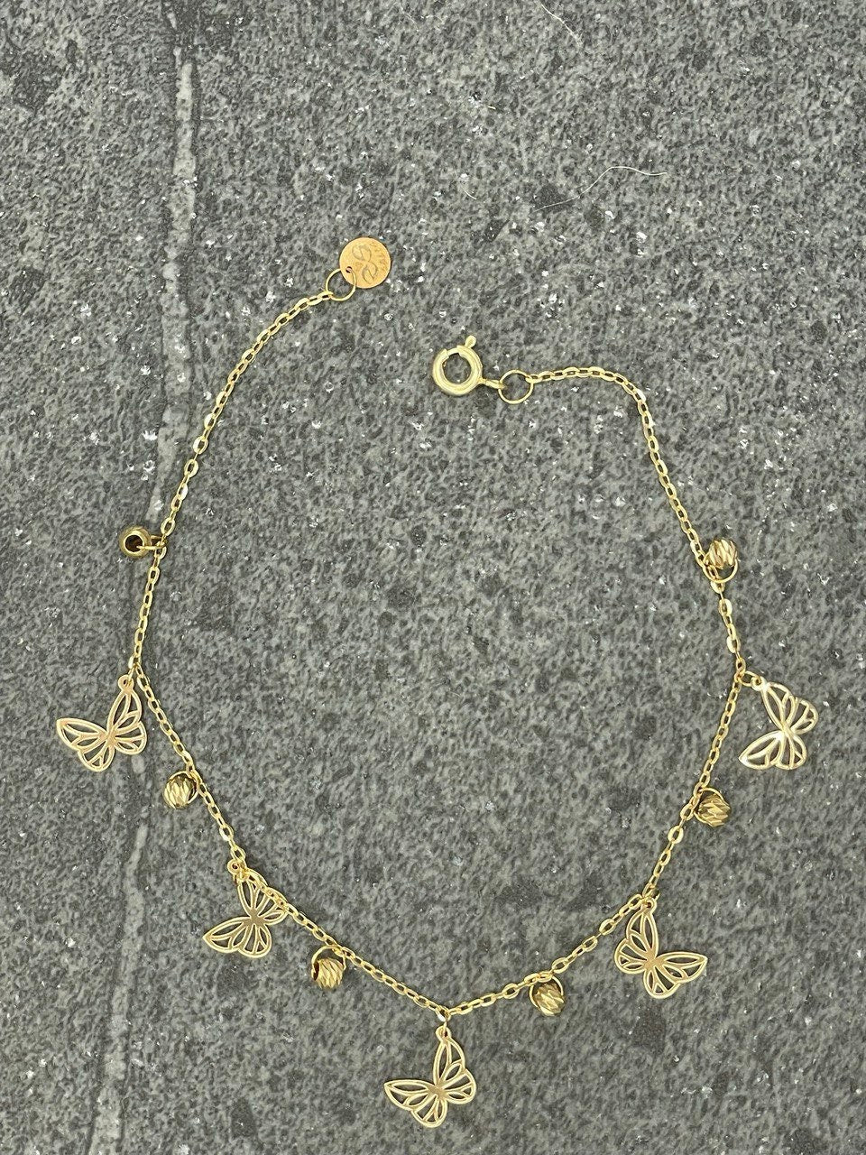 18K GOLD CHARM BRACELET(7.5"), Rael Gold, Christmas Gift, Birthday Gift, Anniversary Gift, For Her, Girlfriend Gift.