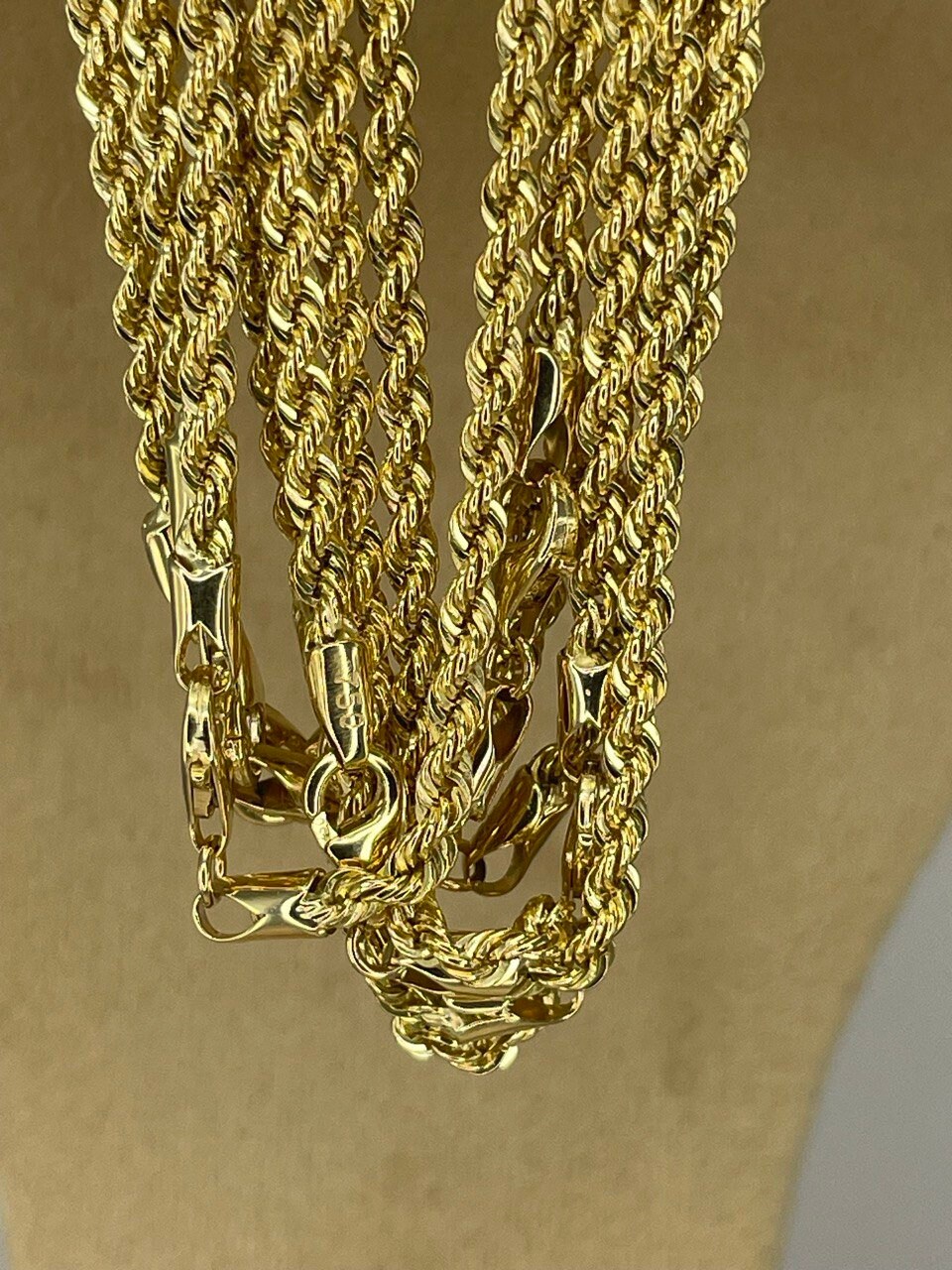 18K GOLD ROPE CHAIN (2.4mm)18' 20" 22" Christmas Gift, Birthday Gift,For Her ,For Him,Real Gold Chain ,Annivarsary Gift.