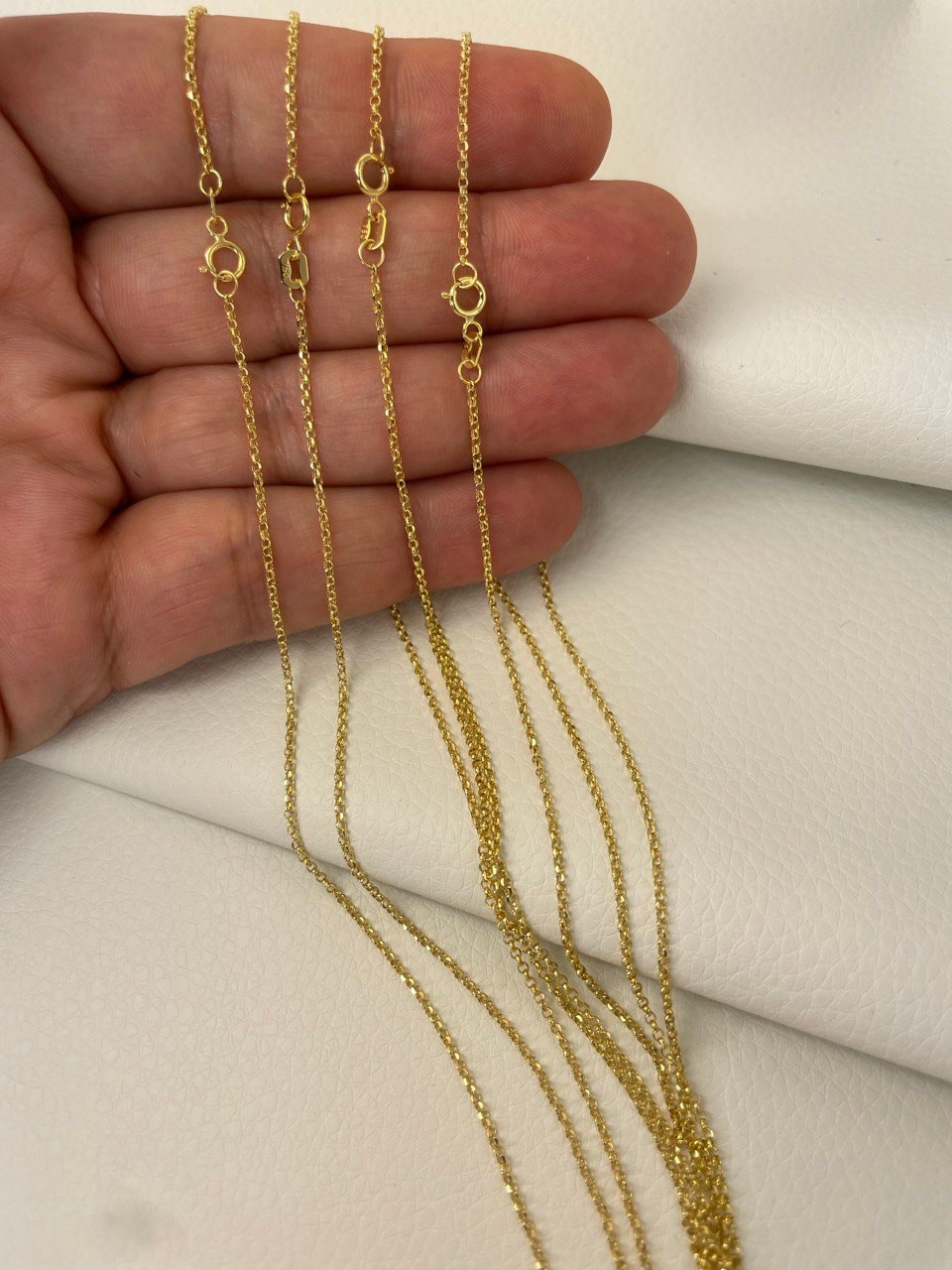 18K GOLD ROLO NECKLACE (1mm) ,Real Gold ,Birthday Gift,Christmas Gift,Anniversary Gift,For Him ,For Her.