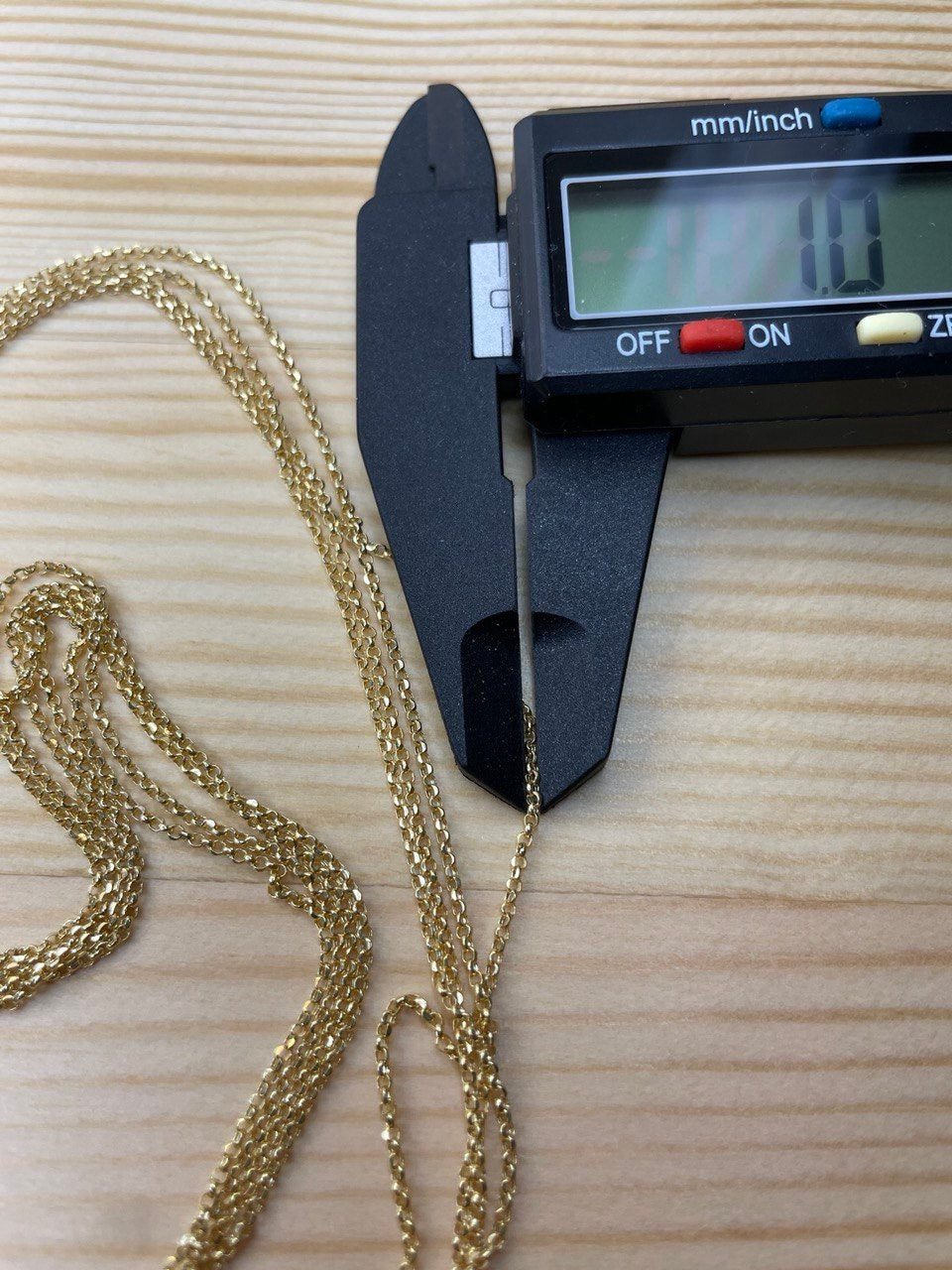 18K GOLD ROLO NECKLACE (1mm) ,Real Gold ,Birthday Gift,Christmas Gift,Anniversary Gift,For Him ,For Her.