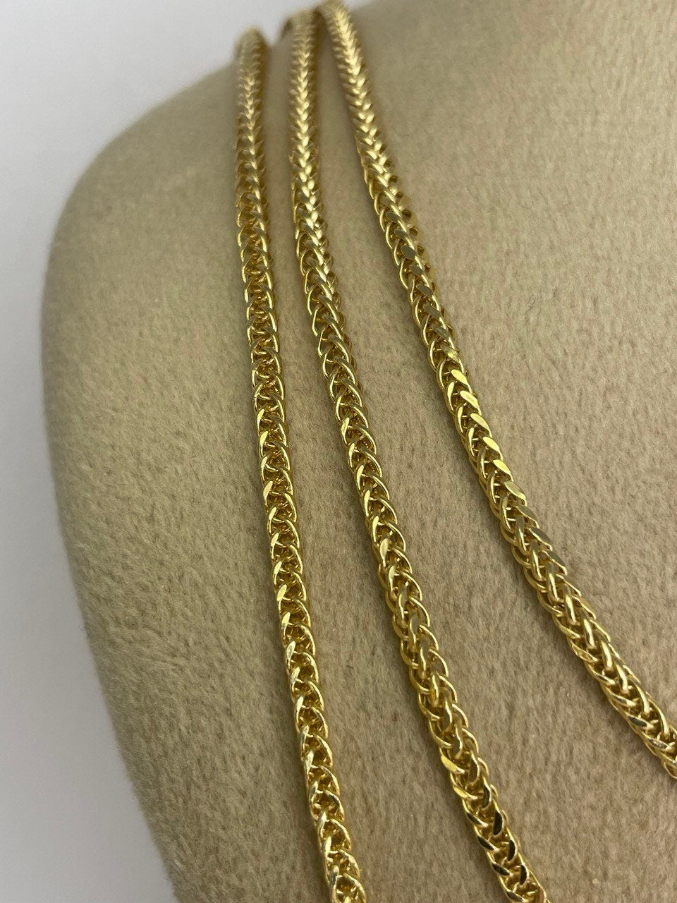 18K GOLD FRANCO(2.5mm)NECKLACE,Real Gold, Christmas Gift, Birthday Gift, Anniversary Gift, For Her, For Him, Boyfriend Gift, Girlfriend Gift