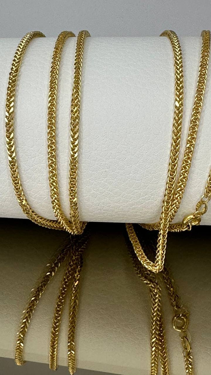 18K GOLD FRANCO(2.5mm)NECKLACE,Real Gold, Christmas Gift, Birthday Gift, Anniversary Gift, For Her, For Him, Boyfriend Gift, Girlfriend Gift