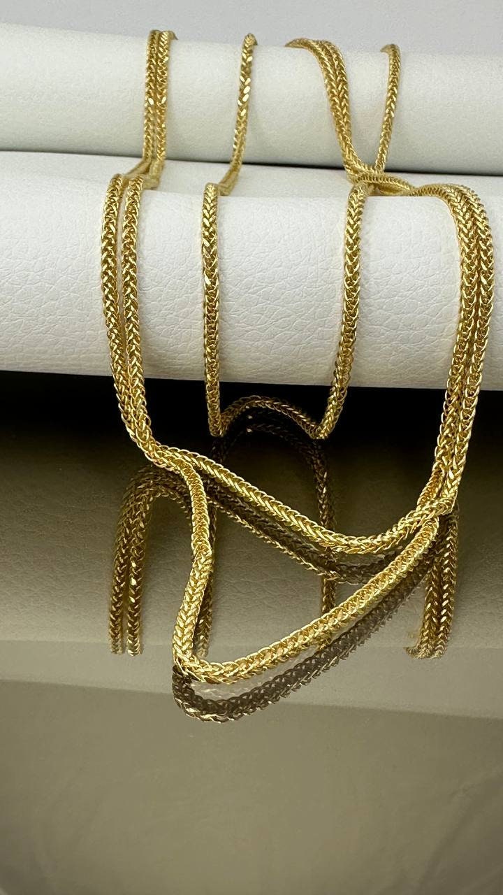 18K GOLD FRANCO(2.5mm)NECKLACE,Real Gold, Christmas Gift, Birthday Gift, Anniversary Gift, For Her, For Him, Boyfriend Gift, Girlfriend Gift
