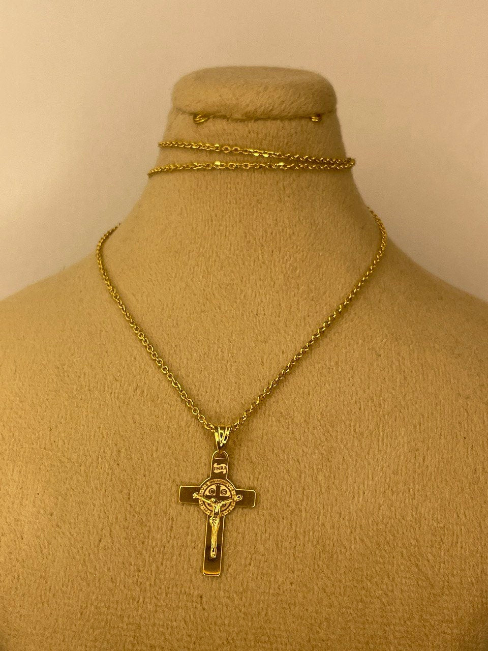 18K GOLD CROSS NECKLACE, Crucifix Necklace, Jesus Cross, Real Gold ,For Men ,For Women ,Birthday Gift, For Him ,For Her, Anniversary Gift.