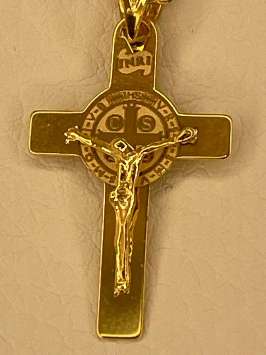 18K GOLD CROSS NECKLACE, Crucifix Necklace, Jesus Cross, Real Gold ,For Men ,For Women ,Birthday Gift, For Him ,For Her, Anniversary Gift.