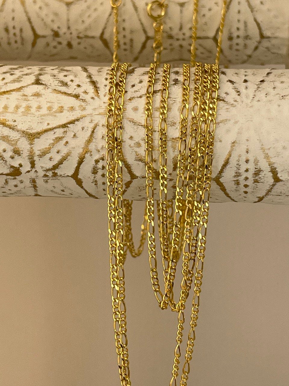 18K GOLD FIGARO NECKLACE Solid (1.5mm),Real Gold, Chain Necklace, Birthday Gift, Anniversary Gift, Christmas Gift,For Her,For Him.