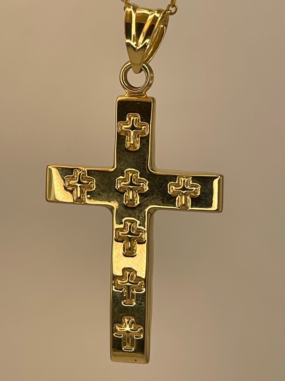 18K GOLD CROSS NECKLACE Jesus Cross,Real Gold,Birthday Gift,Christmas Gift,Anniversary Gift,For Her ,For Him, boyfriend Gift,girlfriend Gift