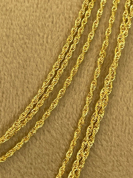 18K GOLD ROPE CHAIN(1mm)Necklace Chain,Real Gold,Necklace Chain,Birthday Gift,For Her,For Him,Christmas Gift,Anniversary Gift,Boyfriend Gift