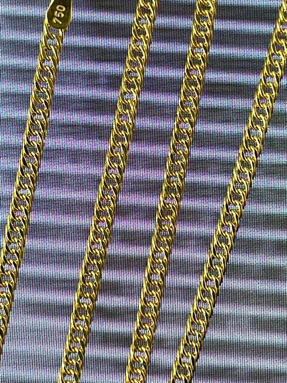 18K GOLD CURB DOUBLE (2mm),Real Gold,Birthday Gift,Christmas Gift,For Her,For Him,Anniversary Gift,boyfriend Gift,Girlfriend Gift.