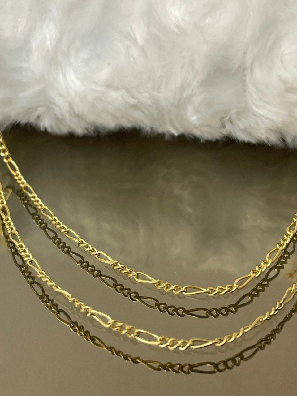 18K GOLD FIGARO NECKLACE (1.6mm),Real Gold,Figaro Chain Necklace,Birthday Gift,For Her,For Him,Christmas Gift,Anniversary Gift,gift for dad.