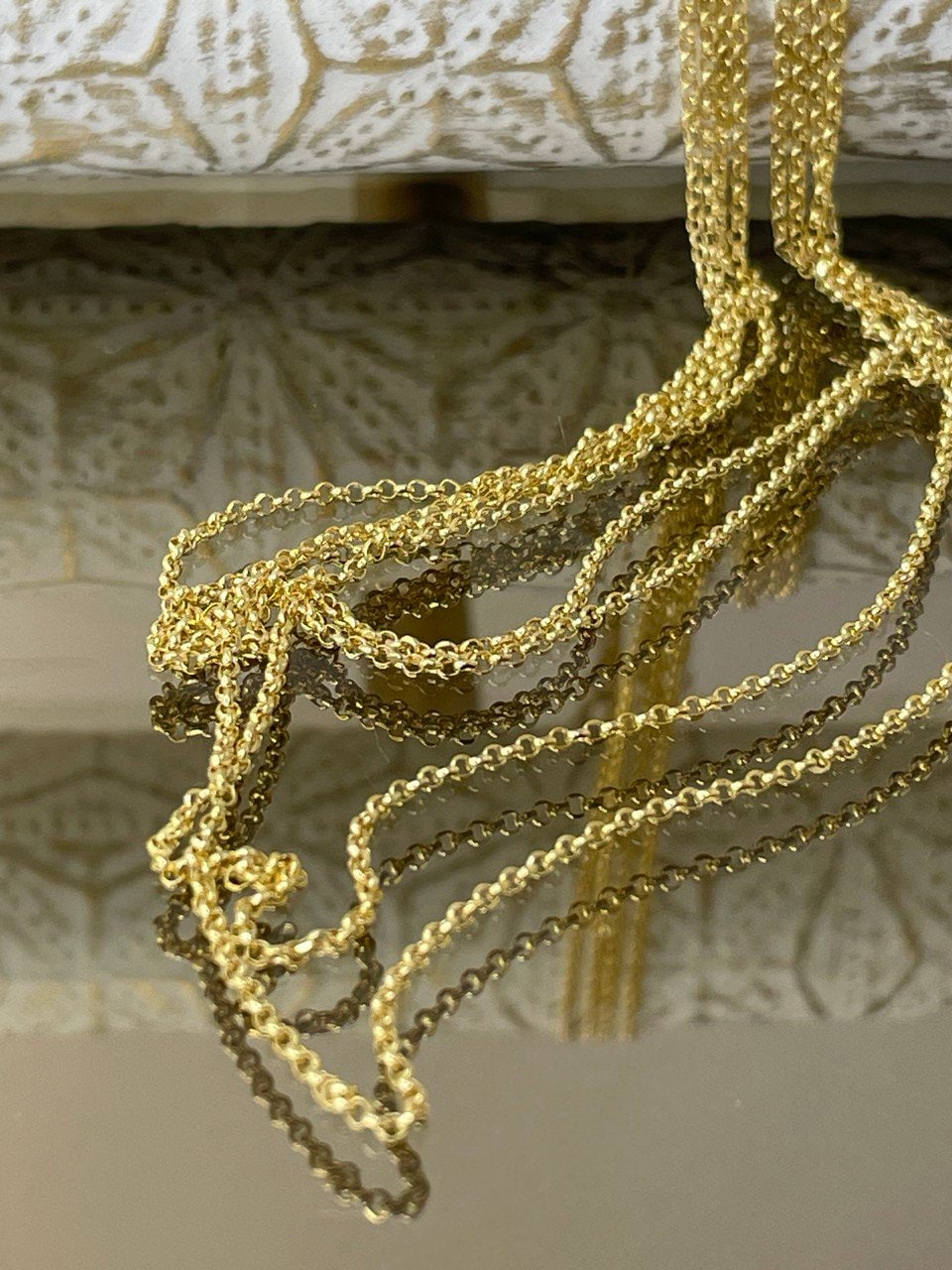 18K GOLD ROLO NECKLACE (1mm) ,Real Gold ,Birthday Gift,Christmas Gift,Anniversary Gift,For Him ,For Her.