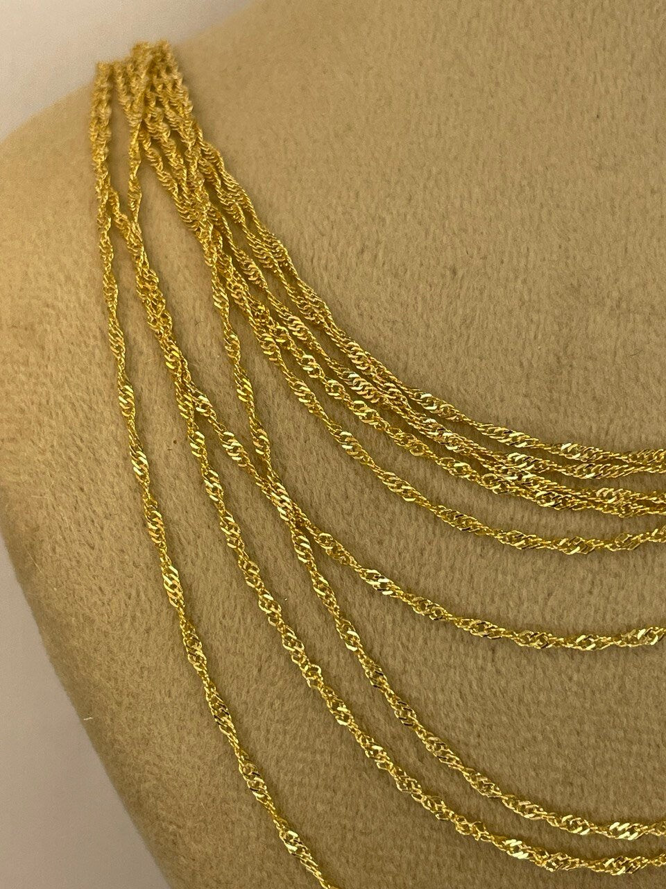 18K GOLD SINGAPORE CHAIN(1mm) Real Gold, Birthday Gift, Anniversary Gift, For Him, For Her, Christmas Gift, Boyfriend Gift, Girlfriend Gift.
