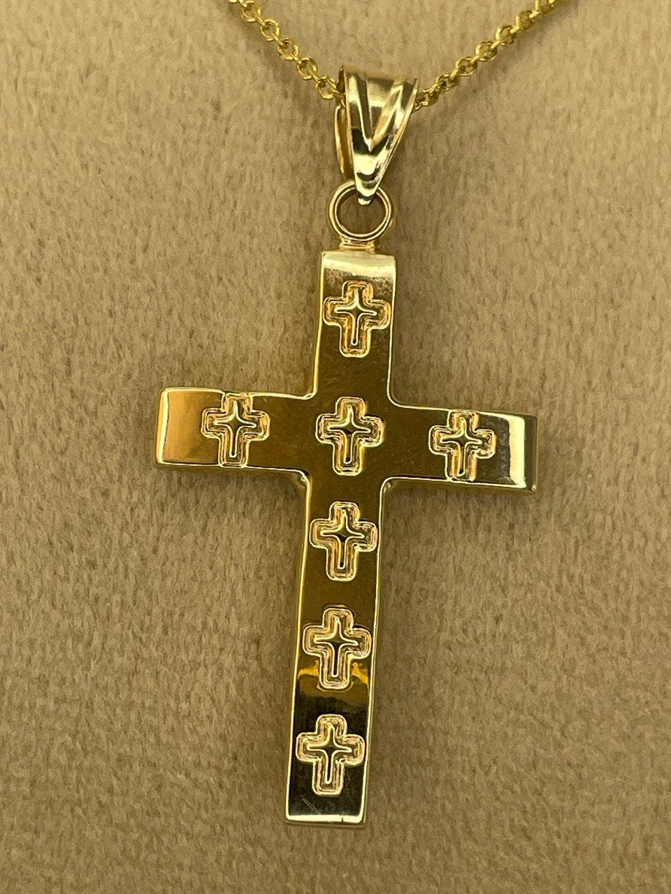 18K GOLD CROSS NECKLACE Jesus Cross,Real Gold,Birthday Gift,Christmas Gift,Anniversary Gift,For Her ,For Him, boyfriend Gift,girlfriend Gift