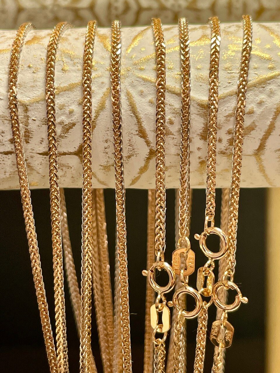 18K GOLD FRANCO(1.2mm) NECKLACE Chain,Real Gold,Rose Gold,For Him,For Her,Birthday Gift,Gift For Dad,Gift For Mom,Girlfriend Gift.