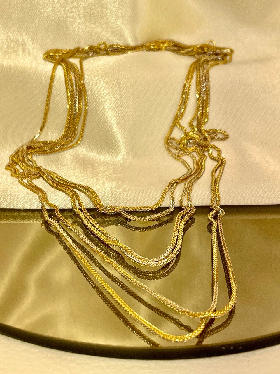 18K GOLD FRANCO (1.2mm)NECKLACE Chain,Real Gold,For Him,For Her,Birthday Gift,Franco Chain,Yellow and White,16"18"20",Christmas Gift