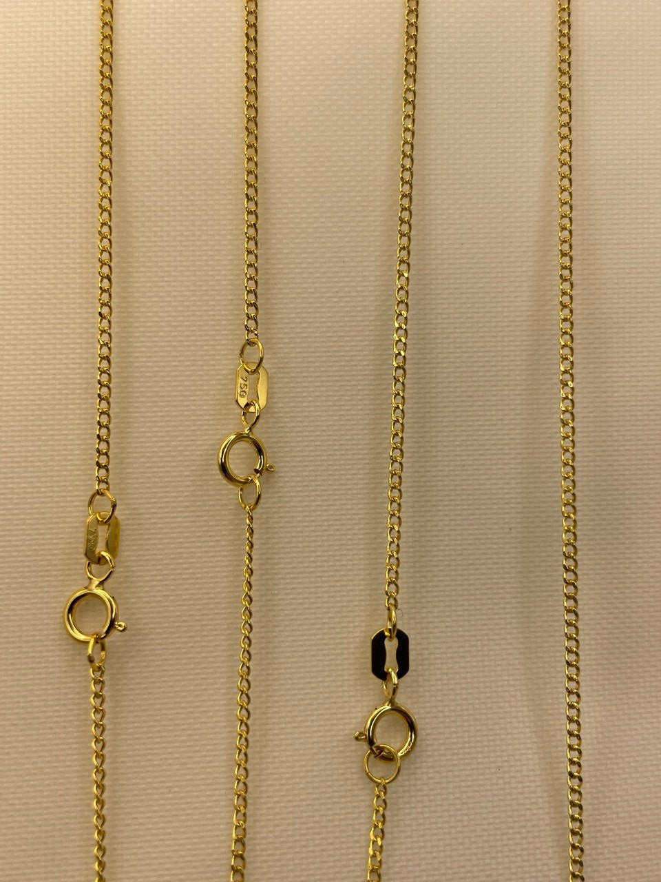 18K GOLD CURB NECKLACE (1mm),Real Gold,Solid Gold,For Him,For Her,Birthday Gift,Anniversary Gift,Gift For Dad,Gift For Mom.