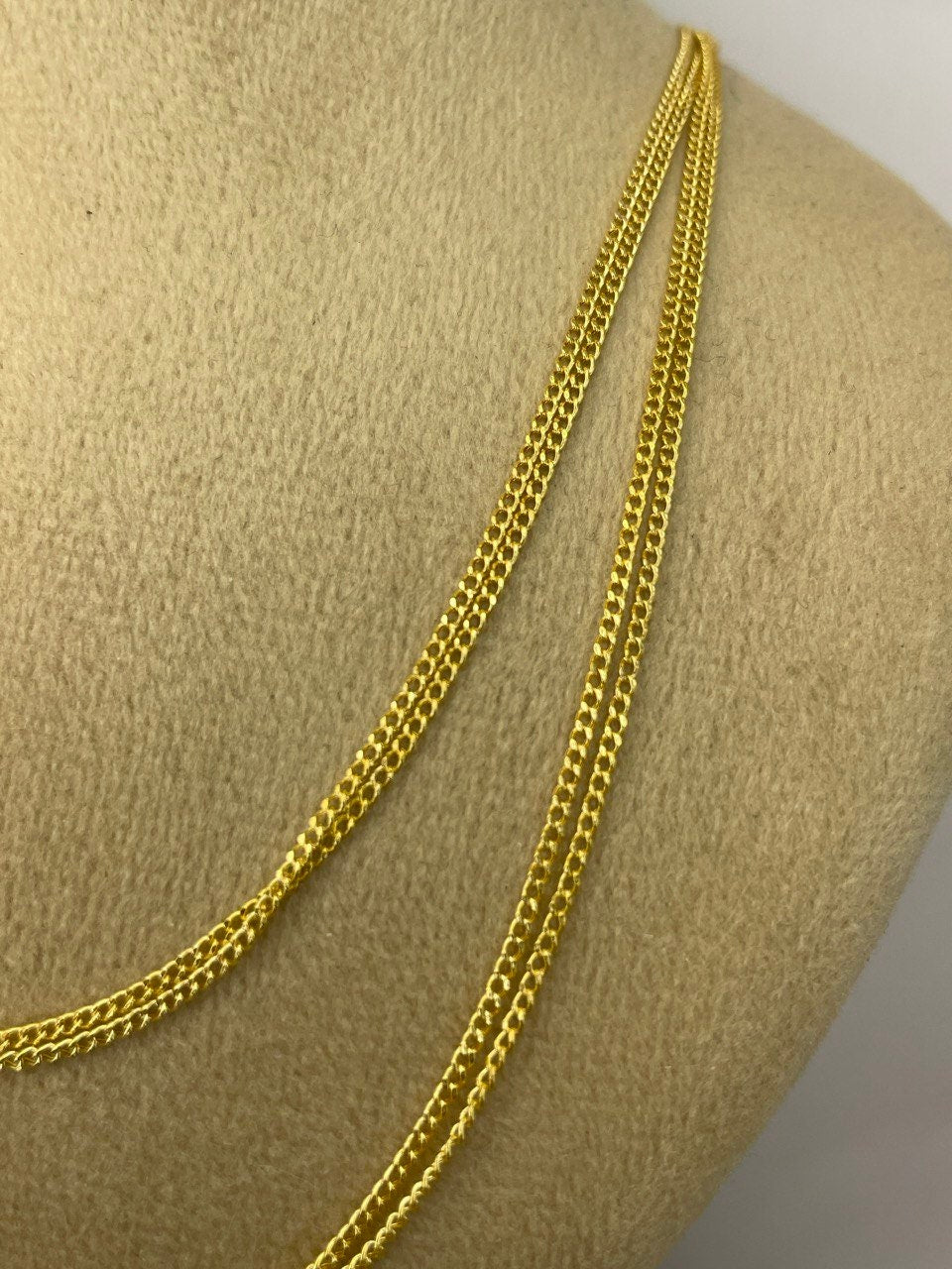 18K GOLD CURB NECKLACE (1mm),Real Gold,Solid Gold,For Him,For Her,Birthday Gift,Anniversary Gift,Gift For Dad,Gift For Mom.