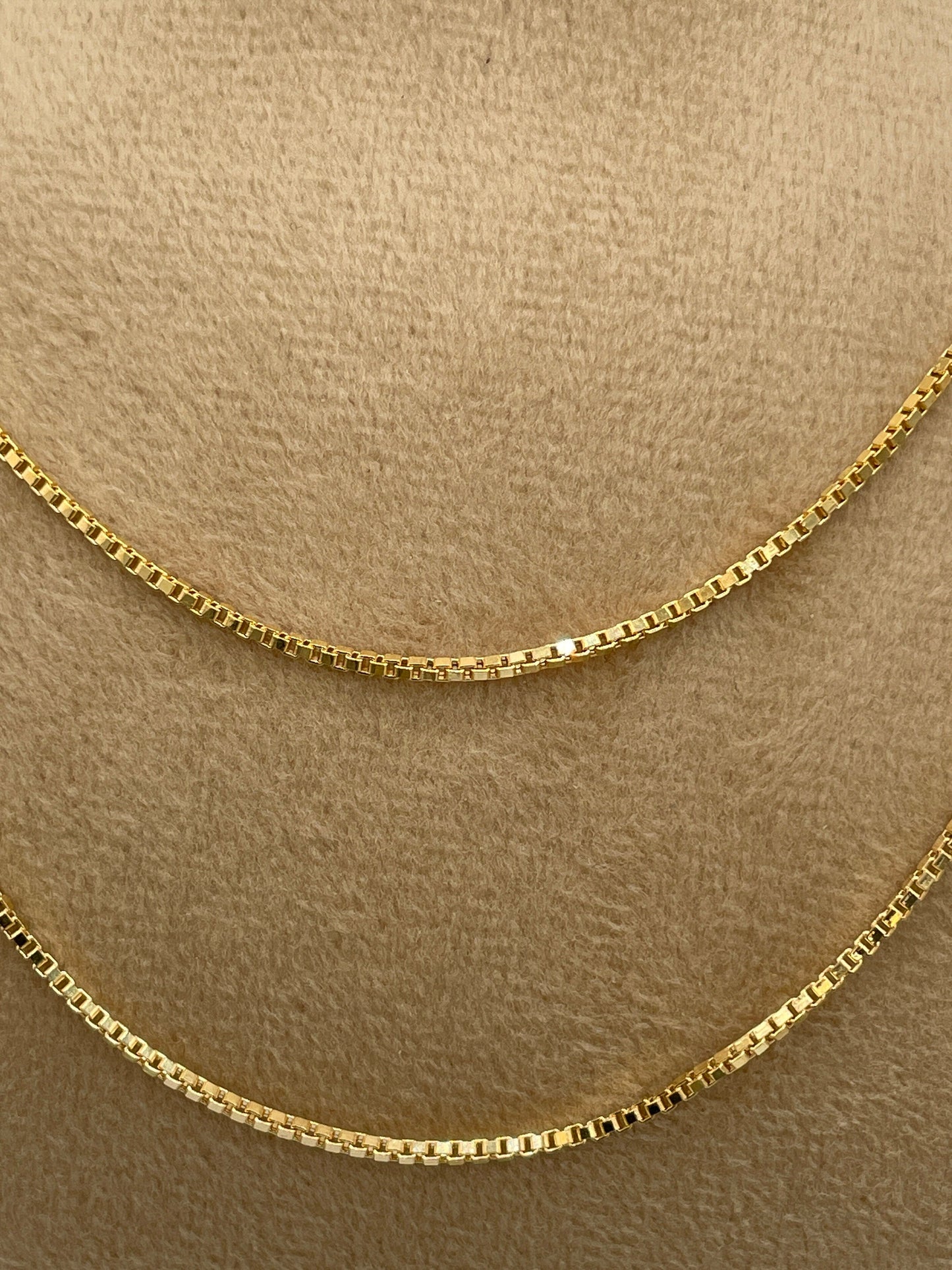 18K GOLD BOX(1.2mm) CHAIN Necklace, Real Gold, Solid Gold, Birthday Gift, For Her, For Him, Gift For Mom,Gift For Dad,Anniversary Gift