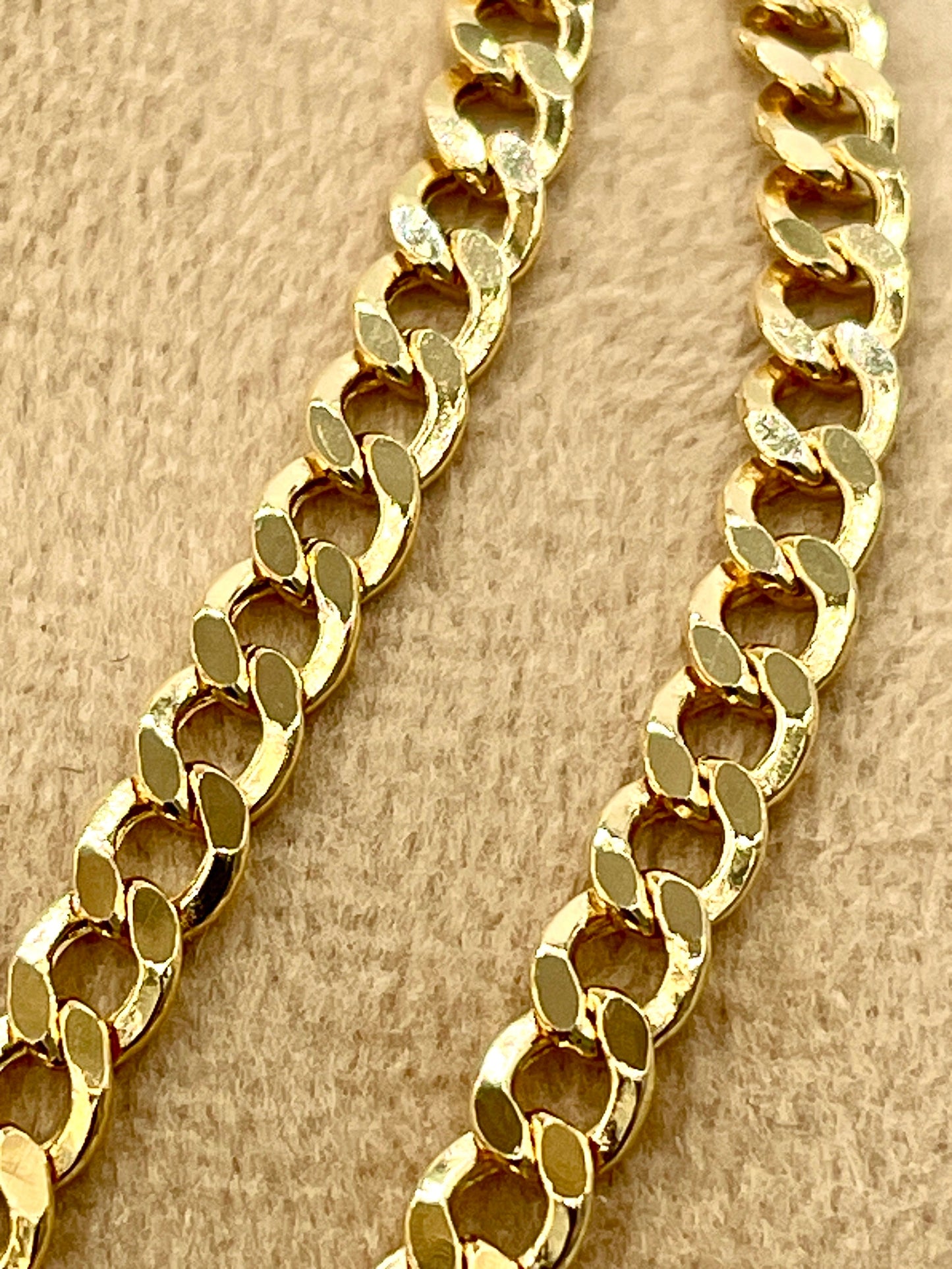 18k CURB (4.4MM)NECKLACE, Real Gold ,Christmas Gift, Anniversary Gift, For him, For her, Unisex Gold Gift, Birthday Gift,REAL Solid Gold.