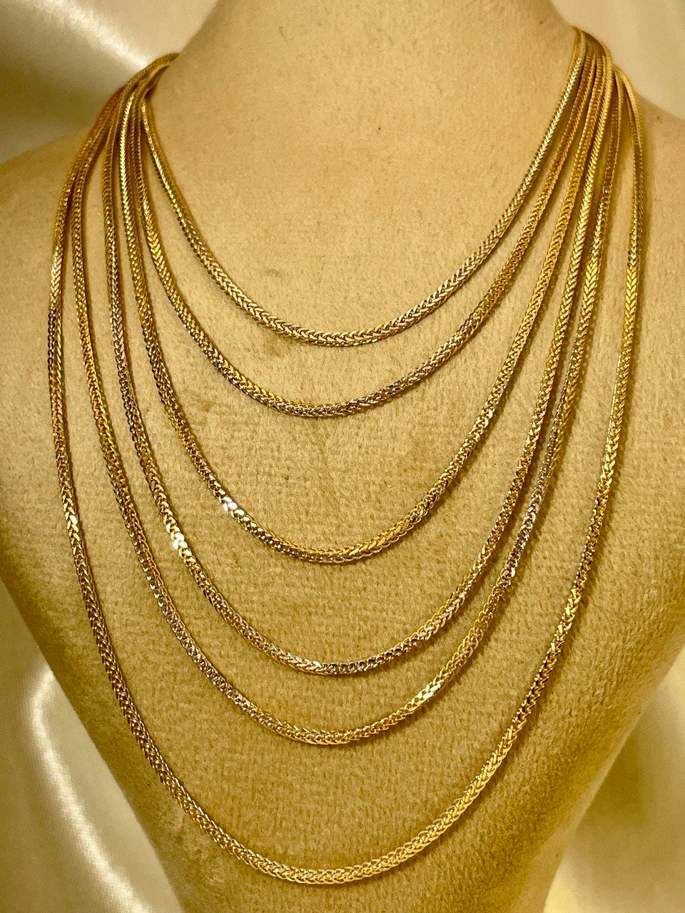 18K GOLD FRANCO (1.2mm)NECKLACE Chain,Real Gold,For Him,For Her,Birthday Gift,Franco Chain,Yellow and White,16"18"20",Christmas Gift