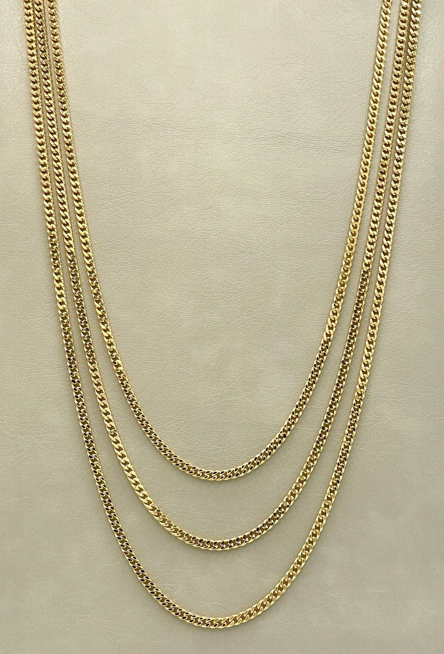18K GOLD CURB(4.1mm)NECKLACE Chain,Real Gold,Solid Gold,Birthday Gift,Partner Gift,For Her,For Him,Christmas Gift,Gift For Dad,Gift For Mom.