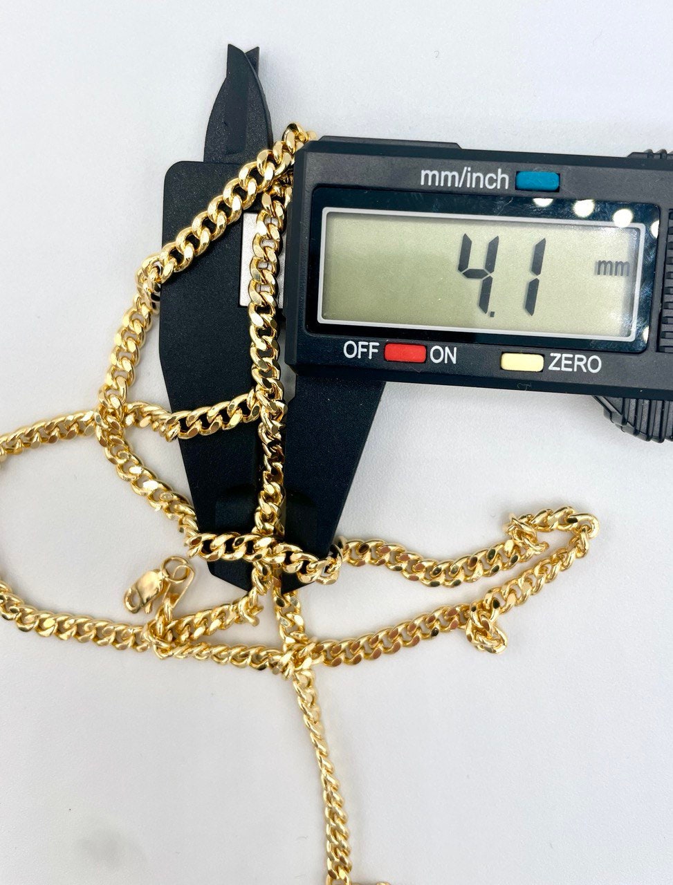 18K GOLD CURB(4.1mm)NECKLACE Chain,Real Gold,Solid Gold,Birthday Gift,Partner Gift,For Her,For Him,Christmas Gift,Gift For Dad,Gift For Mom.