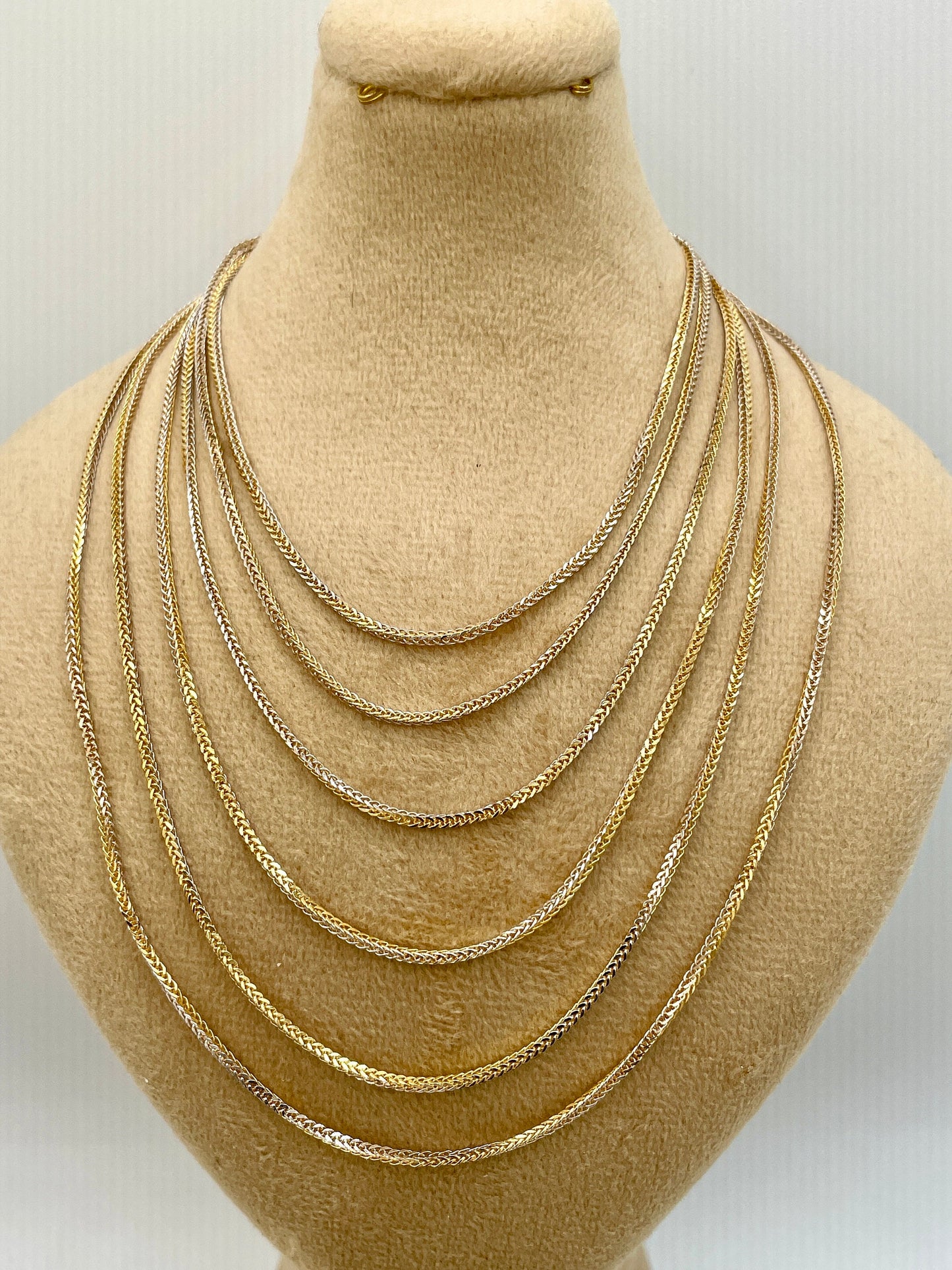 18K GOLD FRANCO (1.2mm)NECKLACE Chain,Real Gold,For Him,For Her,Birthday Gift,Franco Chain,Yellow and White,16"18"20",Christmas Gift