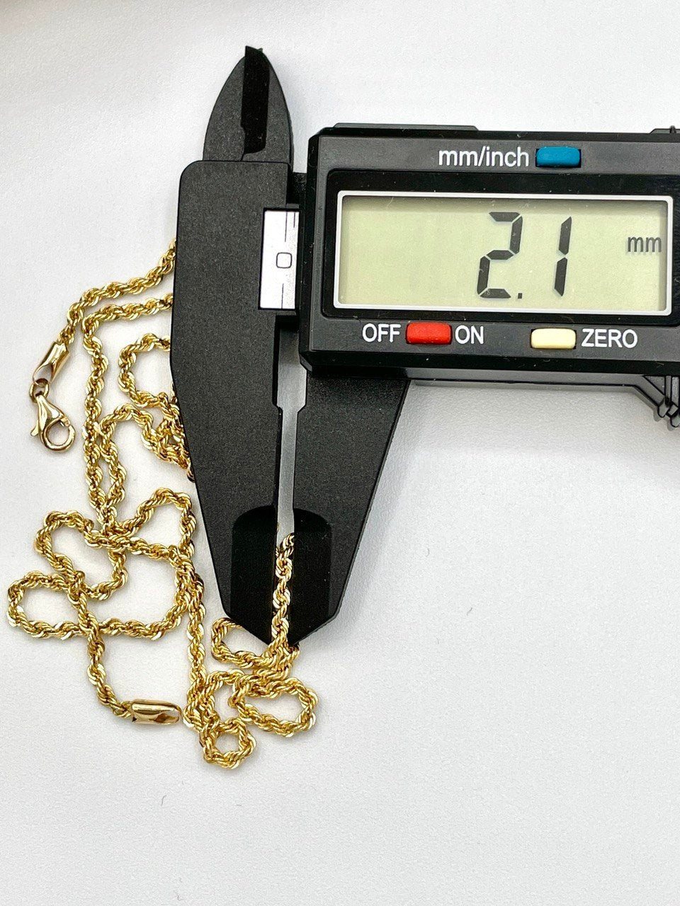 18K GOLD ROPE CHAIN(2.1mm)Necklace,Real Gold,Yellow Gold,Birthday Gift,Partner Gift,For Her,For Him,Gift For Dad,Gift For Mom,Christmas Gift