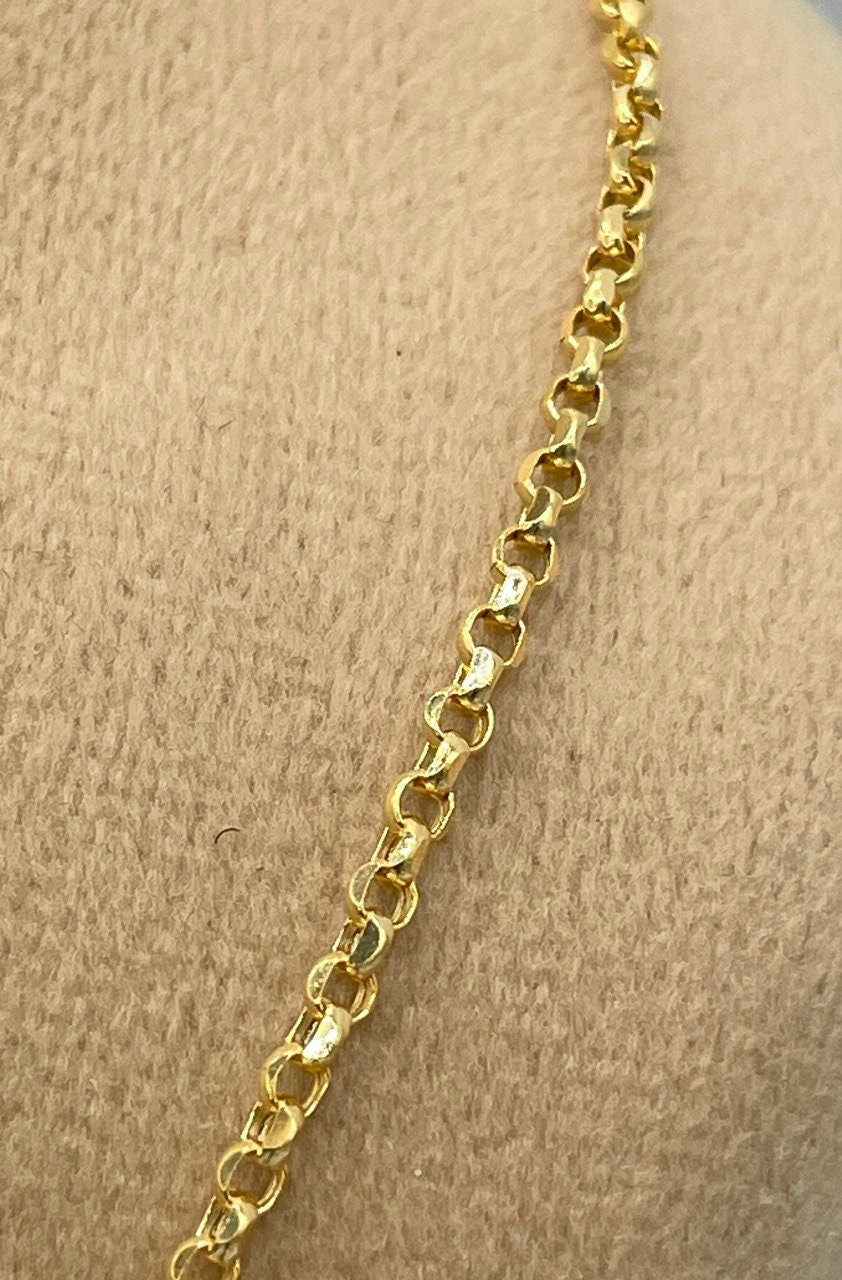 18K GOLD ROLO(2.3)NECKLACE Chain,Real Gold,SolidGold, Diamond Cut,Yellow Gold,Birthday Gift,Partner Gift,For Her,For Him,Gift For Dad.