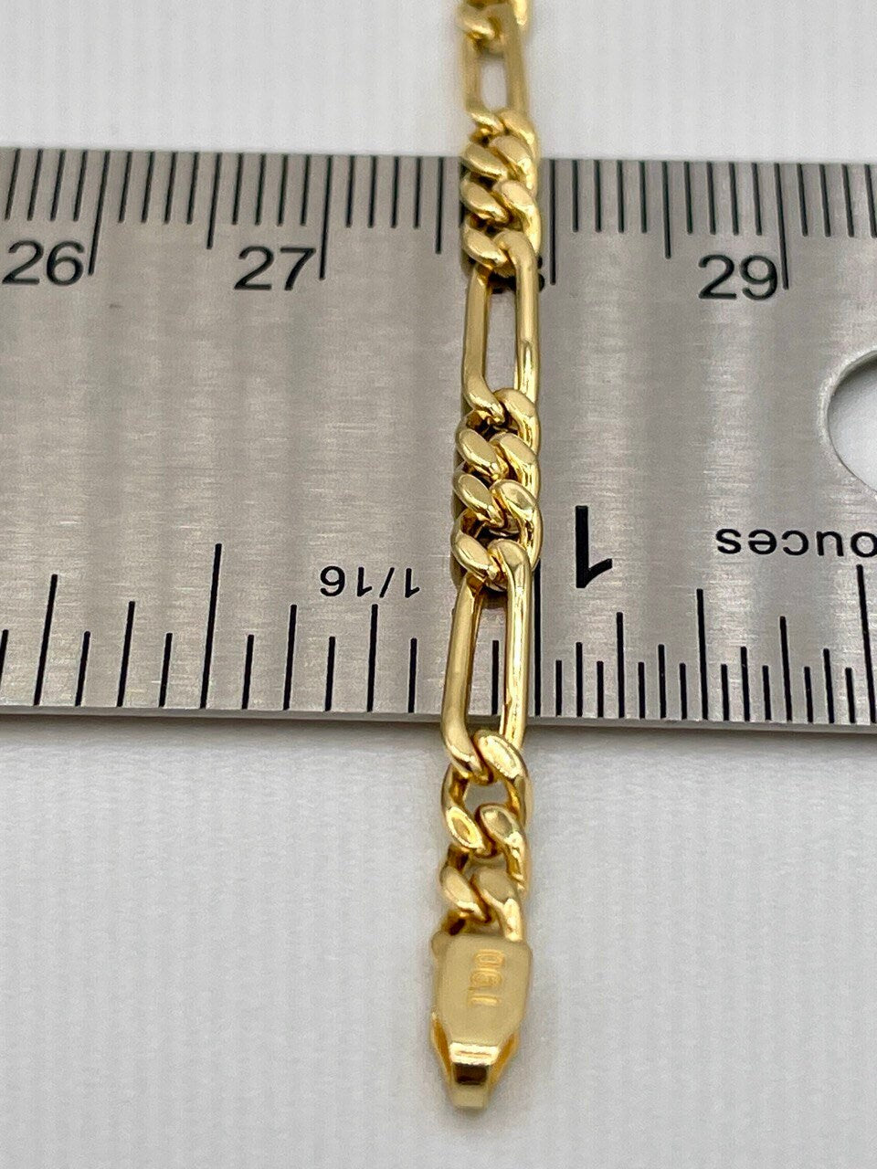 18K Gold Figaro Chain Necklace, Real 18K Chunky Gold Figaro Link Chain for Men/Women(3.5mm)_18 to 22 inches 18K Gold Chain, Birthday Gift!