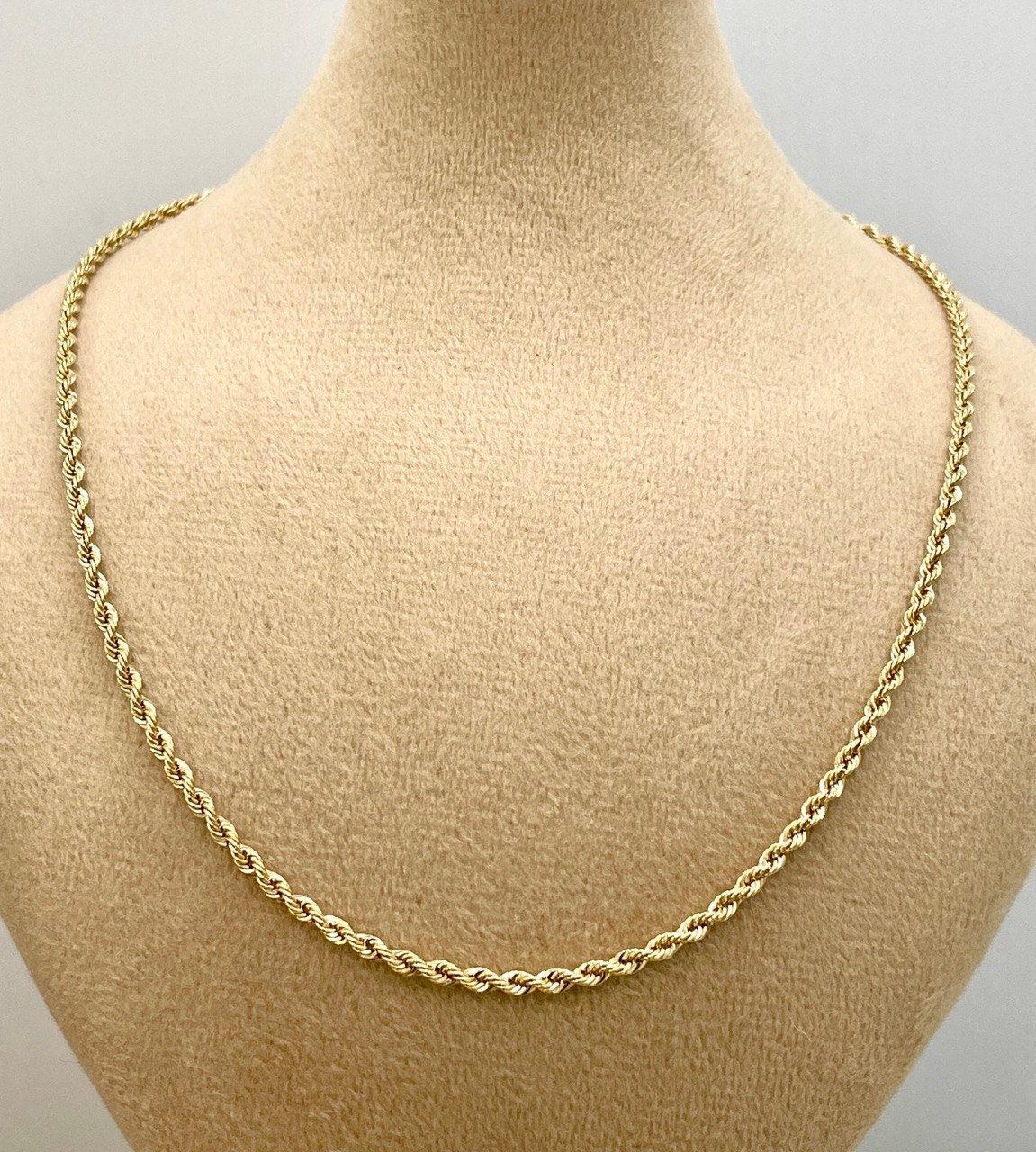 18K GOLD ROPE CHAIN(2.1mm)Necklace,Real Gold,Yellow Gold,Birthday Gift,Partner Gift,For Her,For Him,Gift For Dad,Gift For Mom,Christmas Gift