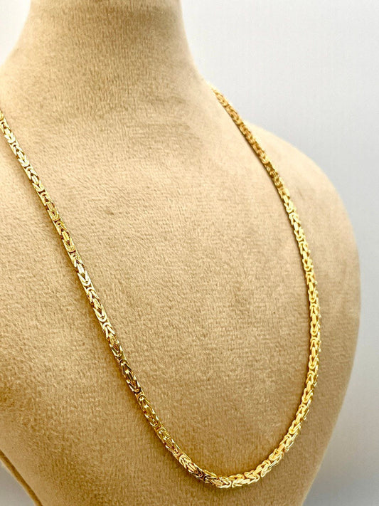 18Karat Gold Byzantine Necklace Chain,Solid Gold,Heavy Necklace Chain,(2mm)Thick,Birthday Gift,Anniversary Gift,Partner Gift Men/Women.