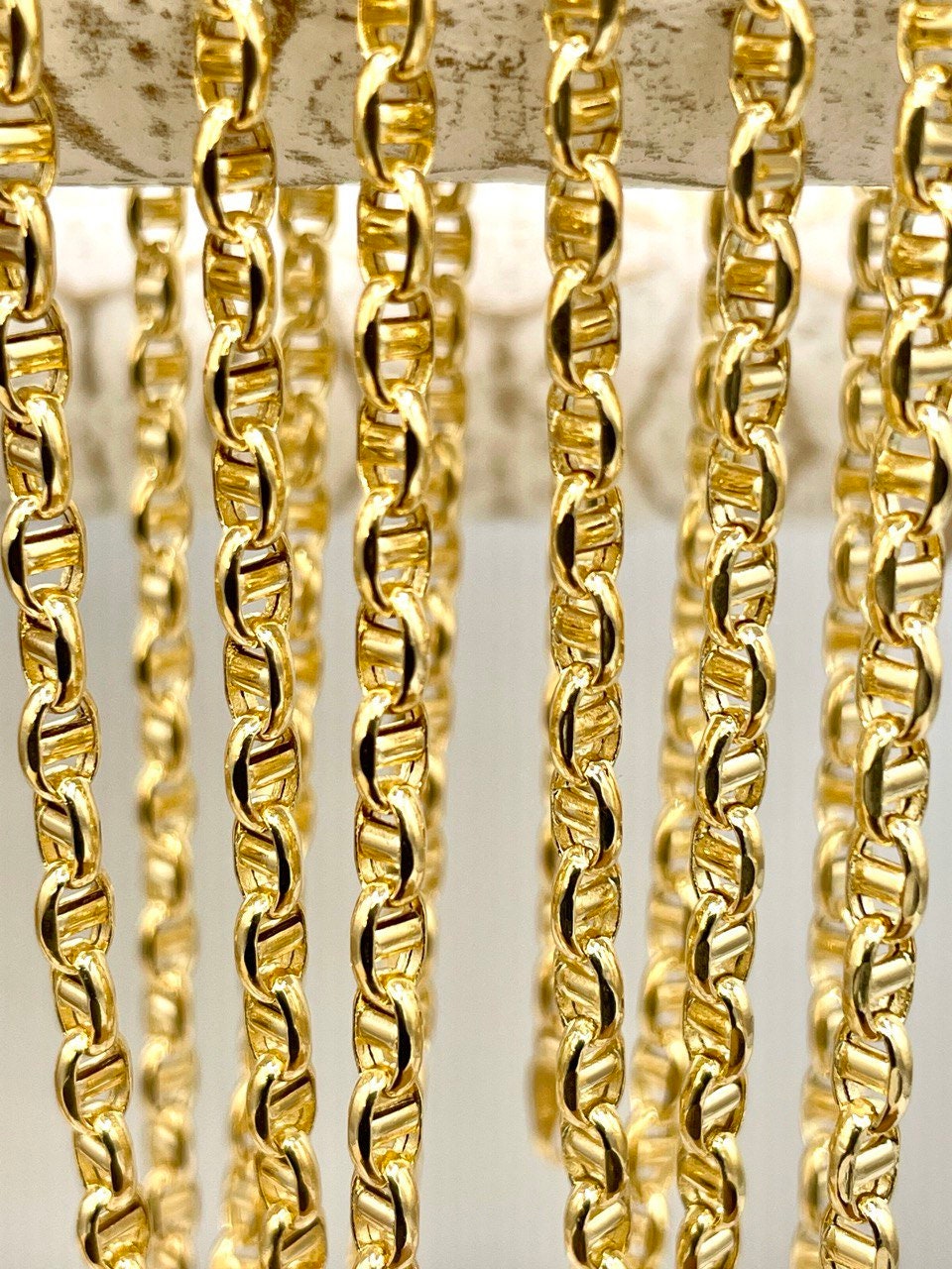 18Karat Gold Anchor Link Chain Necklace,Yellow Solid Gold,Real Gold Chain,(3.5mm)Thick,Birthday Gift,Anniversary Gift,Partner Gift Men/Women