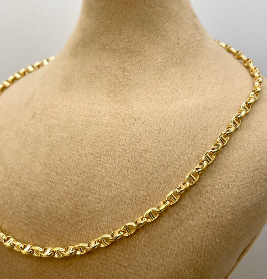 18Karat Gold Anchor Link Chain Necklace,Yellow Solid Gold,Real Gold Chain,(3.5mm)Thick,Birthday Gift,Anniversary Gift,Partner Gift Men/Women