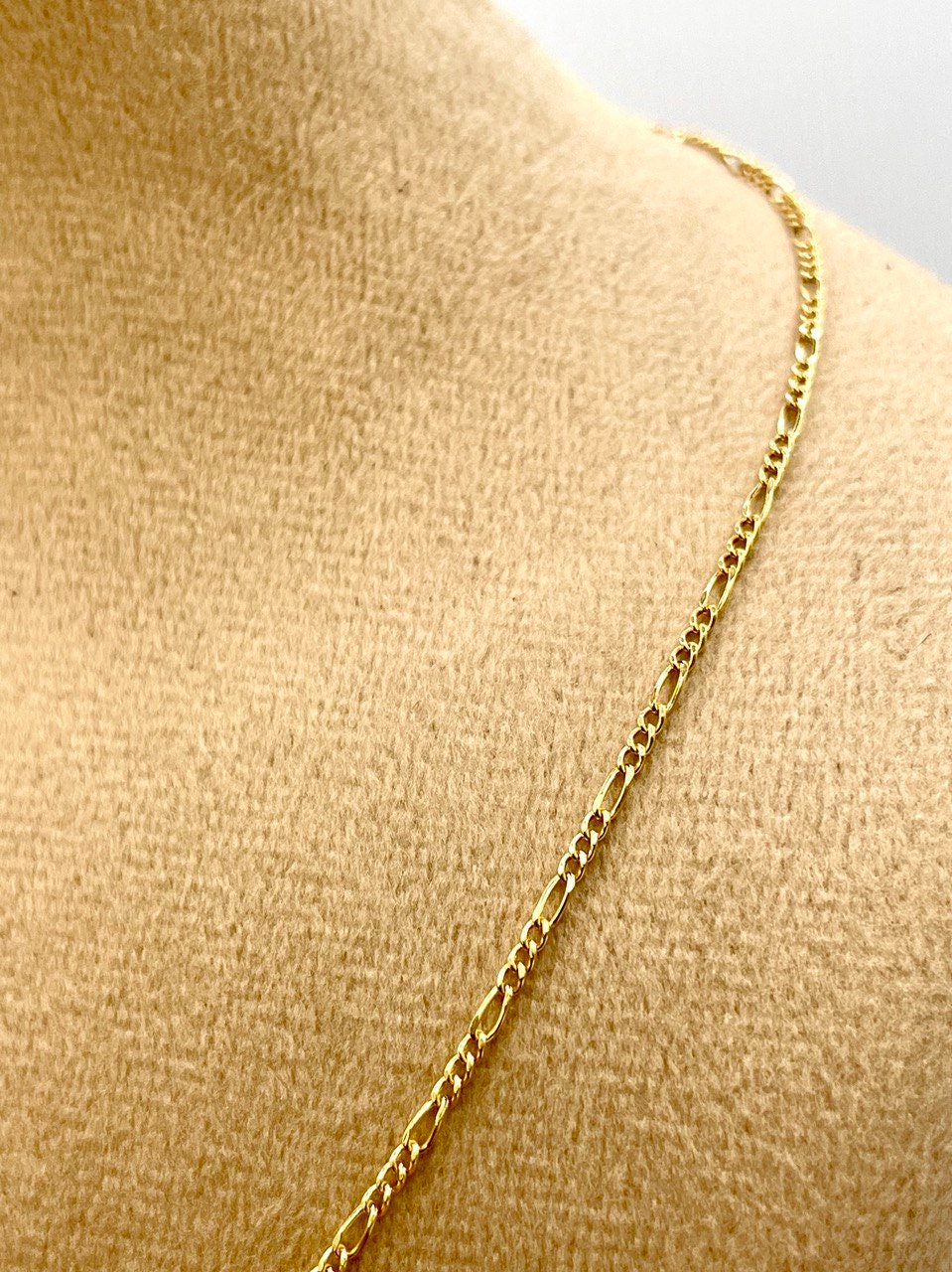 18Karat Gold Figaro Necklace Chain,Solid Gold Necklace,(1.6mm)Thick,Real Gold,Birthday Gift,Partner Gift,For Her,For Him,Gift For Mom.