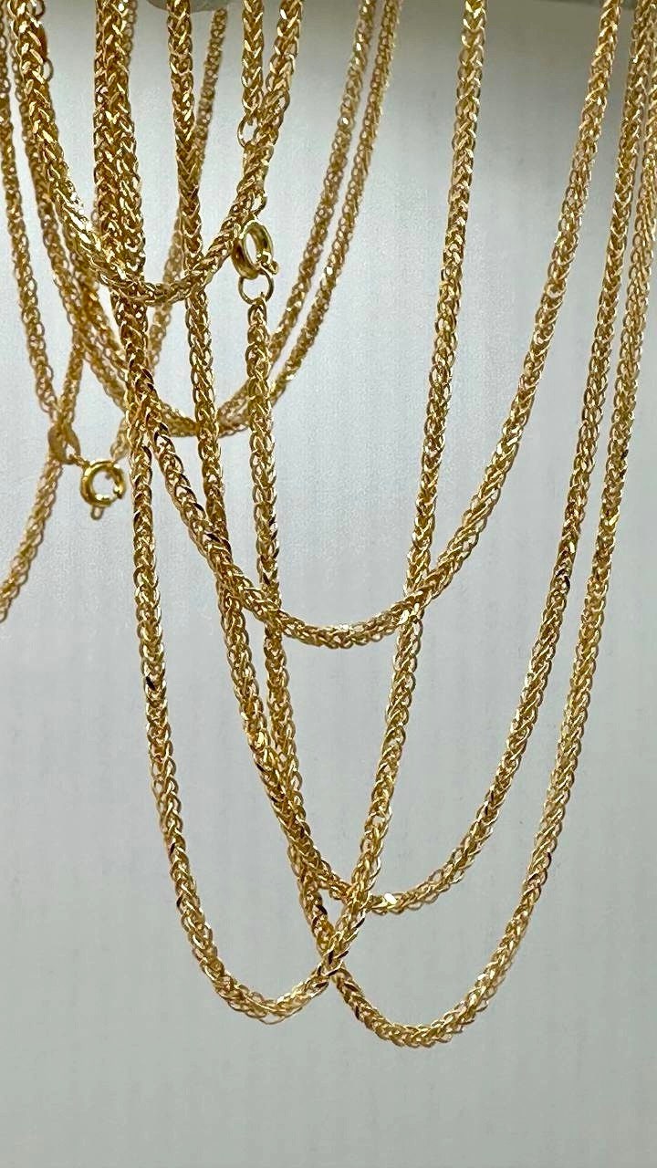 18Karat Gold Franco Necklace Chain(2mm)Thick16"_22"Length,Real 18Karat Gold ,Yellow Gold,Birthday Gift,Partner Gift,Gift for Men/Women.