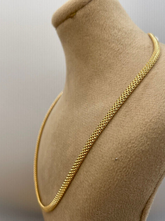 18Karat Gold Snake Necklace Chain,Real 18Karat Gold,Yellow Gold(3mm)Thick,Birthday Gift, Gift For Men/Women,Anniversary Gift,Gift FOR Mom.