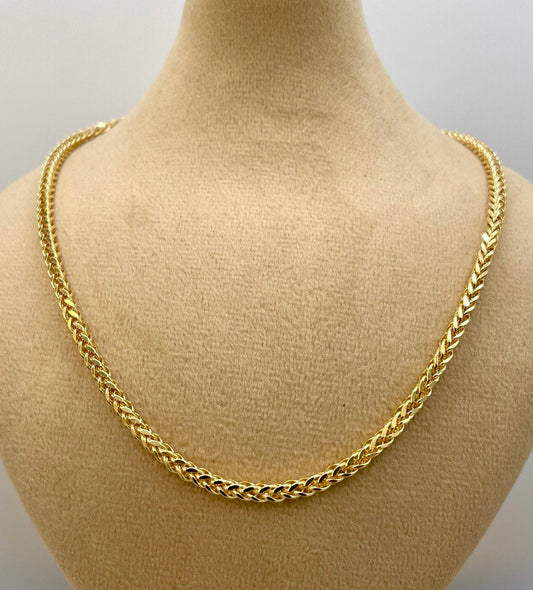 18Karat Gold Franco Necklace Chain,Real Solid 18Karat Gold(2.8mm)Thick,Yellow Gold,Chunky Necklace Chain,Birthday Gift,Gift for Men/Women.