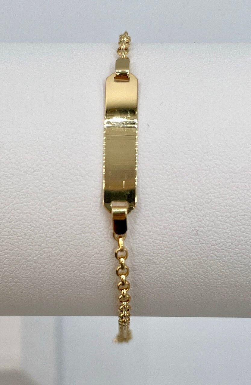 18K Solid Gold Cable Bracelet, Yellow 18K Gold Cable Links Bracelet,1.4mm Thick Real Gold Cable Bracelet for Men/Women,Gifts for Him/Her!