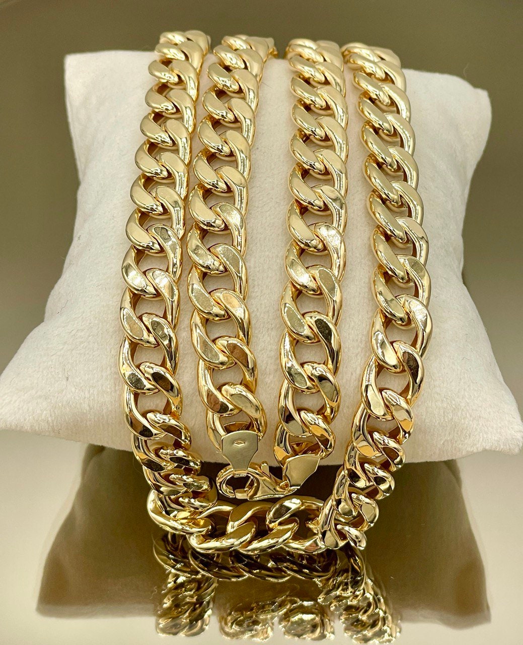 18Karat Gold Curb Necklace (9.4mm) Thick,Real gold,chunky Necklace Chain,Cuban Necklace Link Chain,Birthday Gift ,Gift For Men/Women!